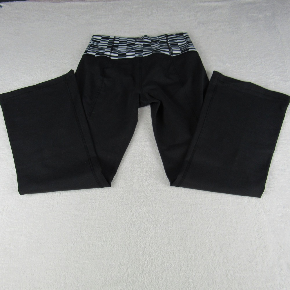 Lululemon‎ Athletica Women's Bootcut Yoga Pants Stretch Black Gray Size 8 Reg